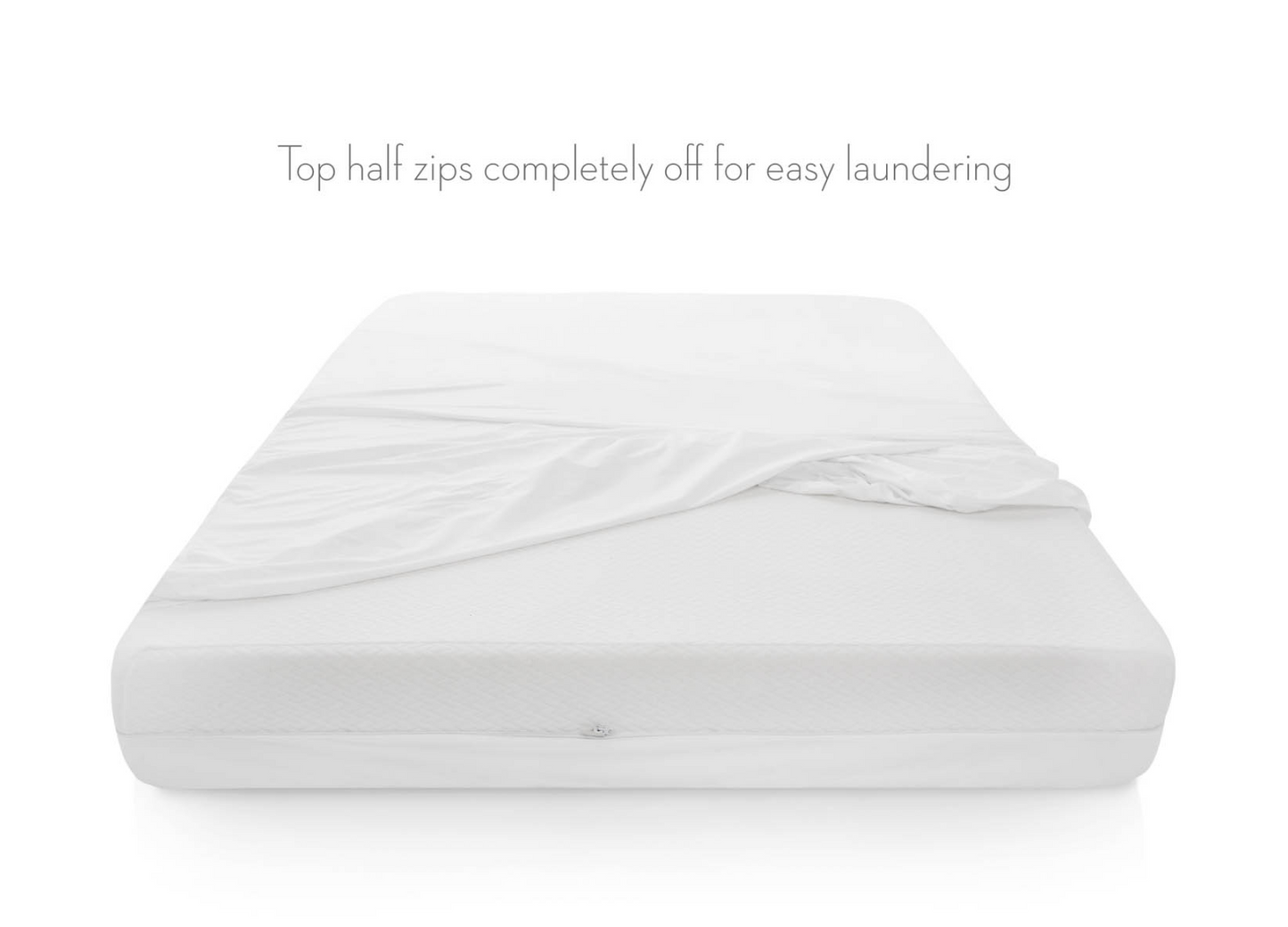Encase HD mattress protector being unzipped for washing - Mattress King