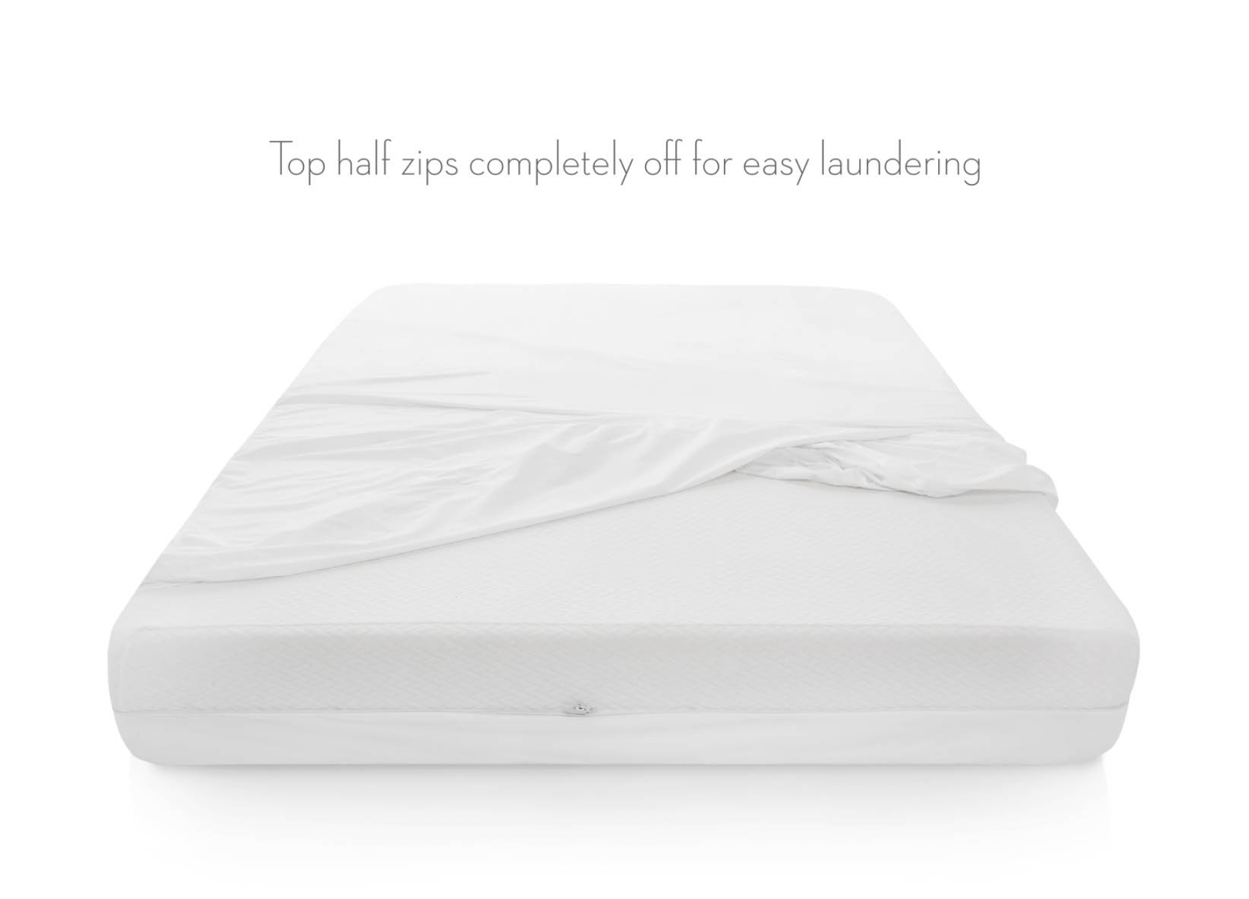 Encase HD mattress protector being unzipped for washing - Mattress King