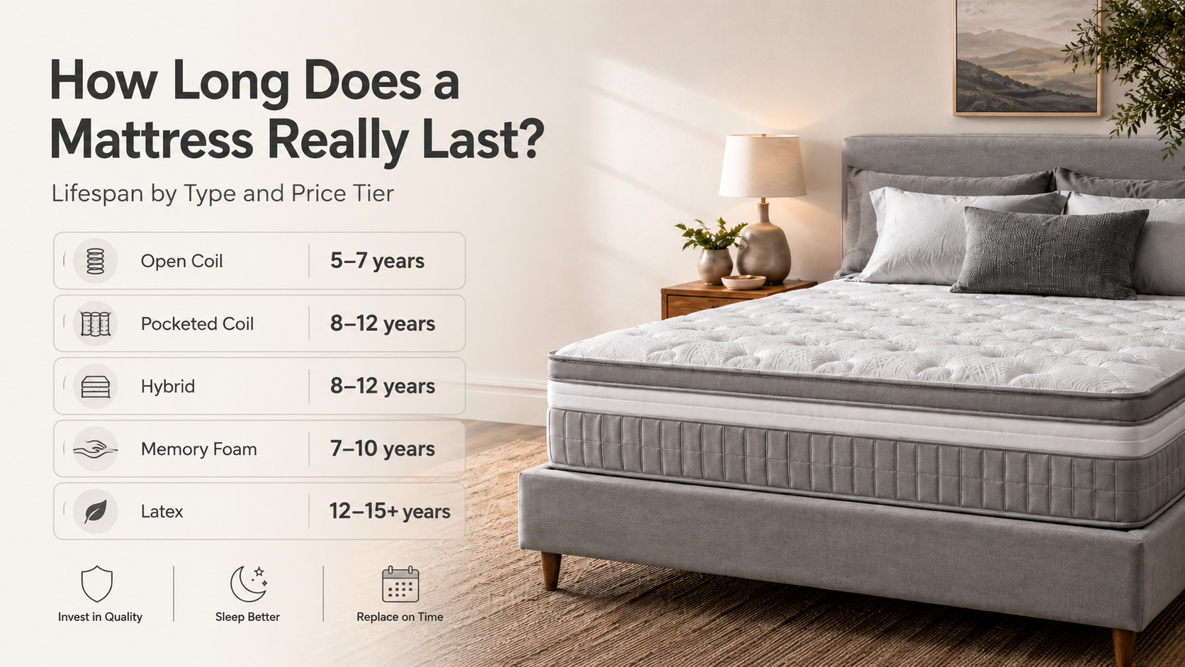 How Long Does a Mattress Really Last? Lifespan by Type and Price Tier
