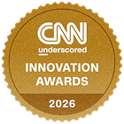 Gold badge with 'CNN UnderScored Innovation Awards 2026' text on a white background