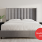 Upholstered Blackwell Headboard Front View Shown in the Stone Color - Mattress King