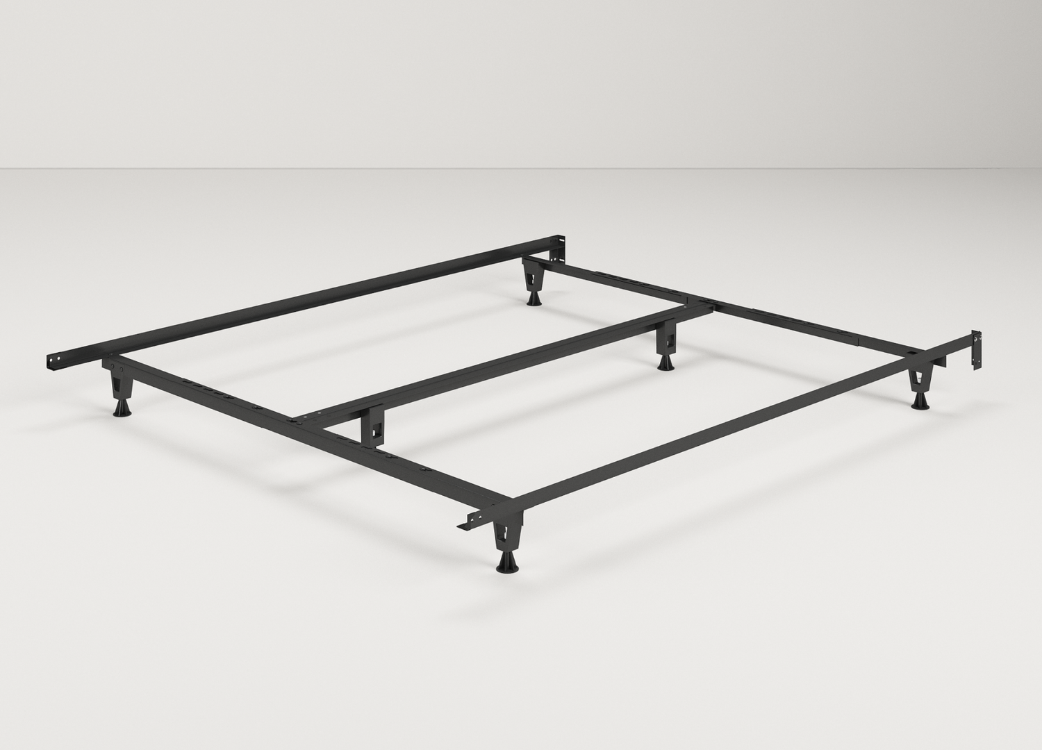 Heavy-duty steel frame with glides for easy adjustments - Mattress King